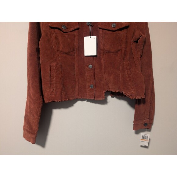 NWT Hidden Jeans Women's Crop Corduroy Jacket Orange Size Small $98 MSRP - Picture 8 of 14